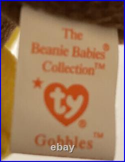 Retired Rare (original) Ty Beanie Baby Gobbles The Turkey 1996 Tag Errors