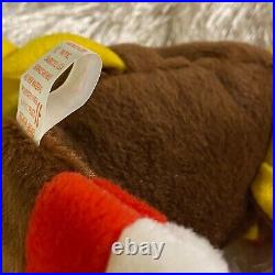 Retired Rare (original) Ty Beanie Baby Gobbles The Turkey 1996 With Tag Errors