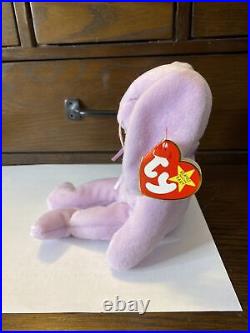 Retired TY Beanie Baby 1996 FLOPPITY Bunny with Multiple Rare Tag Errors