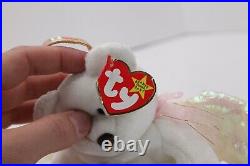 Retired TY HALO Angel Beanie Baby Very Rare with Brown Nose & Errors 1998
