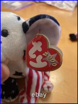 Retired Ty Beanie Babies Righty 2000 & Lefty 2000 WithTag Errors Rare Duo