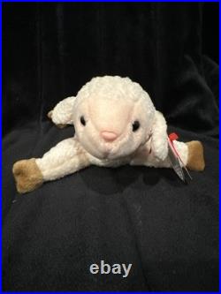 Retired Ty Beanie Baby Ewey The Lamb MINT Tags 1998 RARE Tag Errors