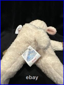 Retired Ty Beanie Baby Ewey The Lamb MINT Tags 1998 RARE Tag Errors