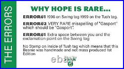 Retired Ty Beanie Baby Hope the Praying Bear (1998) Rare Tag Errors (MINT)