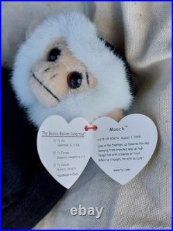 Retired Ty Beanie Baby Mooch The Monkey MINT Tags 1998 Errors RARE