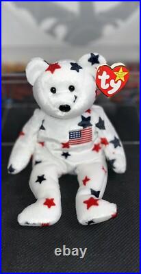 Retired Ty Glory The Bear (rare) Beanie Baby With Errors/ Oddities