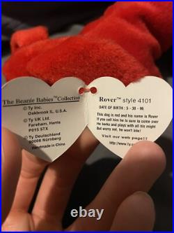 Rover the beanie baby, 1996 Rare with errors and PVC PELLETS