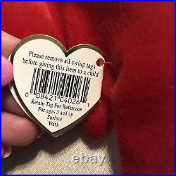 SALE! RARE! With Tag Errors TY Beanie Baby Pinchers the Lobster PVC Pellets 1993