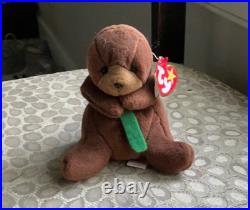 SALE! Rare. Ty Beanie Baby Babies Seaweed The Otter With Tag Error 4080