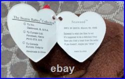 SALE! Rare. Ty Beanie Baby Babies Seaweed The Otter With Tag Error 4080