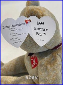 SIGNATURE 1999 Ty Beanie Babies RARE, ERRORS Brown MINT CONDITION NEW