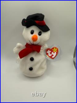 SNOWBALL the Snowman TY Beanie Babies Rare Version-WithHangtag MANY ERRORS