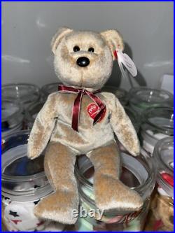 SUPER RARE 1999 Signature Bear Ty Beanie Baby Tag Errors PE Pellets MINT WOW
