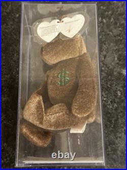 SUPER RARE Billionaire Bear Ty Beanie Baby MWMT MQ SIGNED SEALED with COA