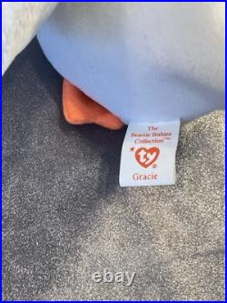 SUPER RARE SHORT BILL Ty Beanie Baby Gracie Swan MINT Tag Errors SUPER RARE SHORT BILL Ty Beanie Baby Gracie Swan MINT Tag Errors