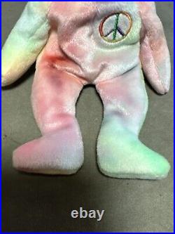 SUPER RARE TY PEACE BEAR BEANIE BABY 1996 With TAG ERRORS READ