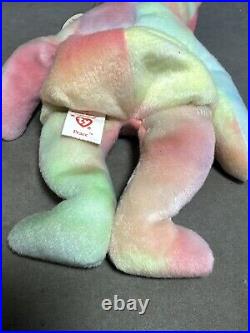 SUPER RARE TY PEACE BEAR BEANIE BABY 1996 With TAG ERRORS READ