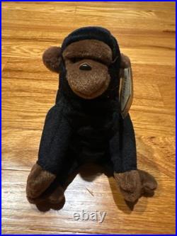 SUPER RARE Ty Beanie Baby Congo 1996 Tush Tag sewing error, Face and Tag errors