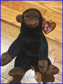 SUPER RARE Ty Beanie Baby Congo 1996 Tush Tag sewing error, Face and Tag errors