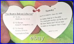 Sammy TY Beanie Baby (Retired) 1998 Mint RARE Hologram Tag TAG ERRORS