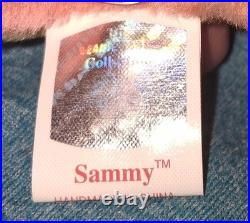 Sammy TY Beanie Baby (Retired) 1998 Mint RARE Hologram Tag TAG ERRORS