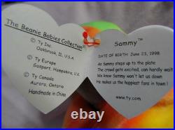 Sammy TY Beanie Baby (Retired) 1998 RARE Hologram Tag TAG ERRORS 1997 1998