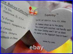 Sammy TY Beanie Baby (Retired) 1998 RARE Hologram Tag TAG ERRORS 1997 1998