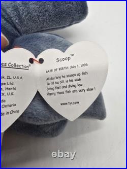 Scoop the Pelican Beanie Baby With ERRORS VERY RARE Retired TY 1996