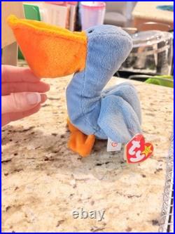 Scoop the Pelican Beanie Baby With ERRORS VERY RARE Retired TY 1996