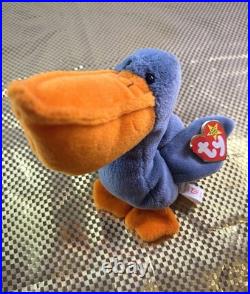 Scoop the Pelican? RARE ERRORS? (Style #4107) Ty Beanie Babies, 1996