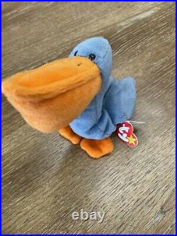 Scoop the Pelican Retired RARE Ty Beanie Baby MINT Condition Tag Errors