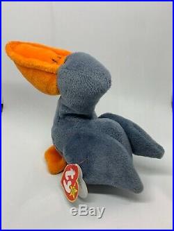 Scoop the Pelican USED Beanie Baby With 10+ERRORS VERY RARE Retired 4107 TY 1996