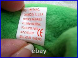 Smoochy The Frog Beanie Baby-rare-retired Mint Red Tongue 1997 Tag Errors New