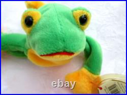 Smoochy The Frog Beanie Baby-rare-retired Mint Red Tongue 1997 Tag Errors New