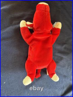 Snort The Red Bull 1995 TY Beanie Baby Extremely RARE & RETIRED PVC Tag Errors