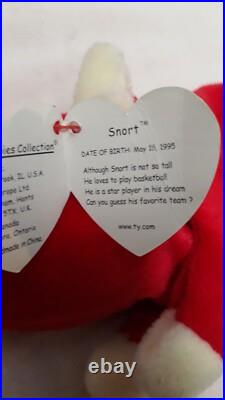 Snort The Red Bull 1995 TY Beanie Original Baby RARE ERROR & RETIRED Snort The Red Bull 1995 TY Beanie Original Baby RARE ERROR & RETIRED