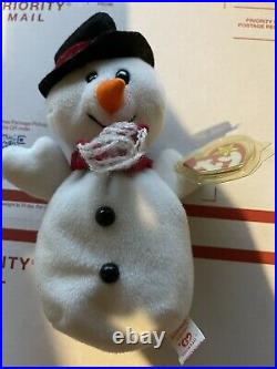 Snowball the Snowman Ty Beanie Baby rare with errors