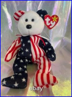 Spangle 1999 RARE Stars and Stripes Beanie Baby Proud American