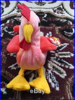 Strut Rooster Doodle Tags Ty Beanie Baby Original Retired Rare Error Oddity