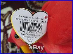 Strut Rooster Ty Beanie Baby Origional 1996 Retired Rare 6 Error Odd Collectable