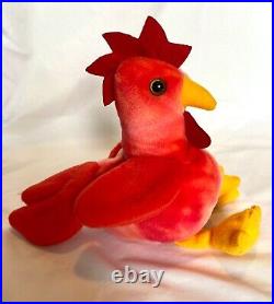 Strut The Rooster 5 Errors Rare Retired 1996 Beanie Baby Pvc Pellets Mint Tag