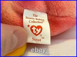 Strut The Rooster 5 Errors Rare Retired 1996 Beanie Baby Pvc Pellets Mint Tag