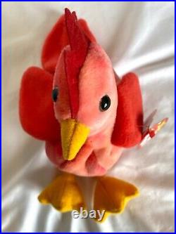 Strut The Rooster 5 Errors Rare Retired 1996 Beanie Baby Pvc Pellets Mint Tag