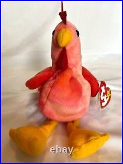 Strut The Rooster 5 Errors Rare Retired 1996 Beanie Baby Pvc Pellets Mint Tag