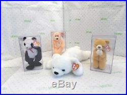 Super Rare Large Chilly 13 and 3pc 9 Hope, Fortune, Dearest Ty Beanie Babies