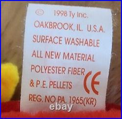 Super Rare! NEW! 1997 Ty Original Beanie Babies JABBER the Parrot withtag errors