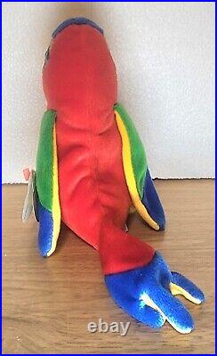Super Rare! NEW! 1997 Ty Original Beanie Babies JABBER the Parrot withtag errors