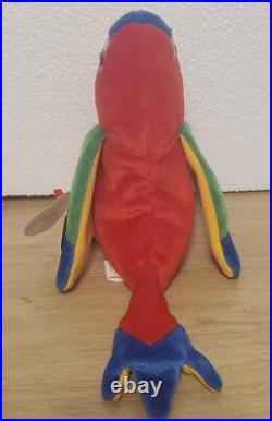 Super Rare! NEW! 1997 Ty Original Beanie Babies JABBER the Parrot withtag errors