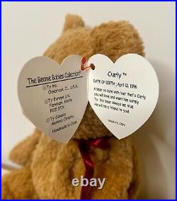 TAG ERROR ORIGIINAL VERY RARE Beanie Baby CURLY Highly Collectible