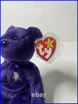 TY 1997 Princess Diana beanie baby purple bear. Rare! Excellent Condition